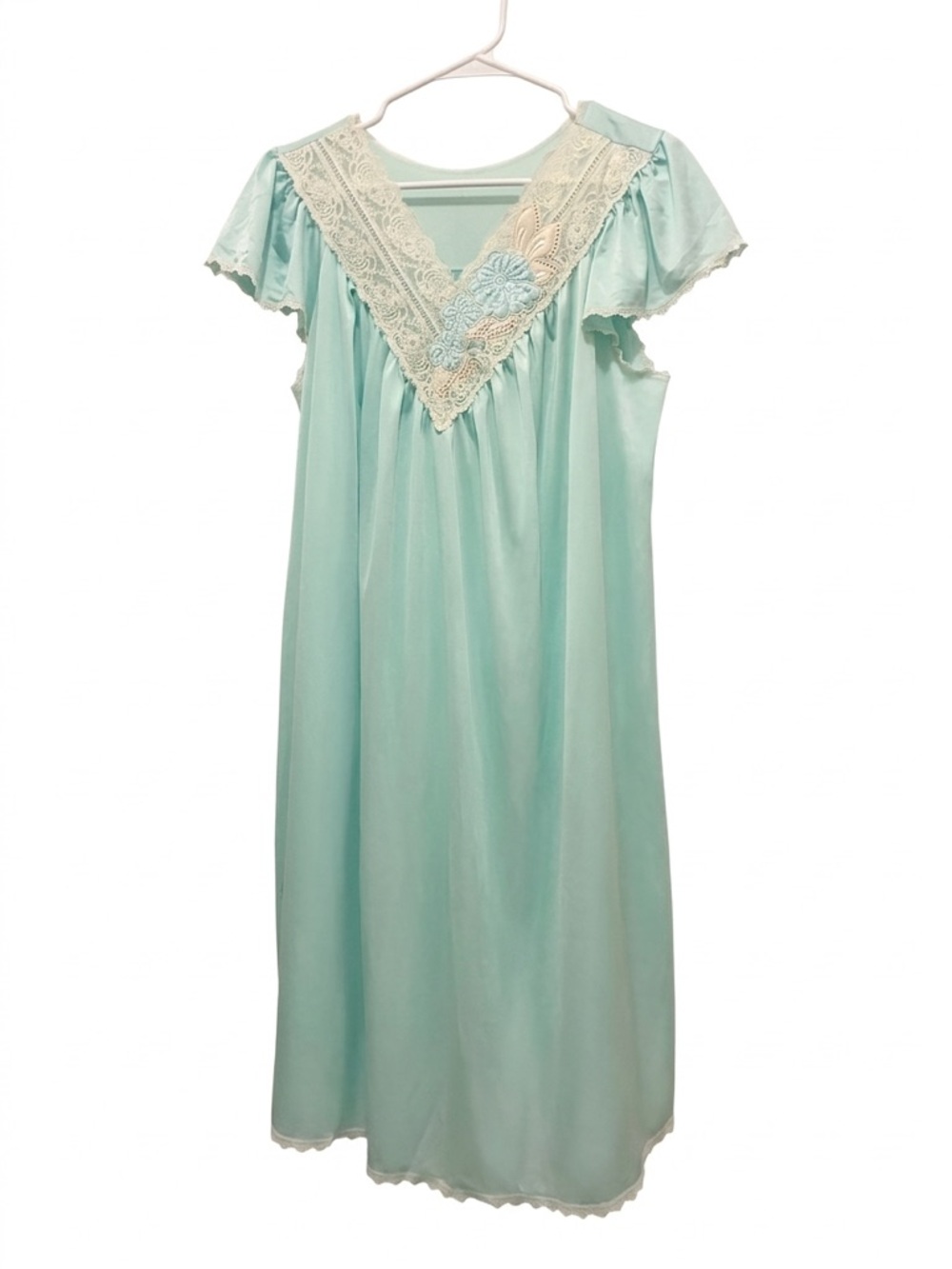 Vintage 70s/ 80s Shadowline Whimsical Nightgown Size M Coquette Lace